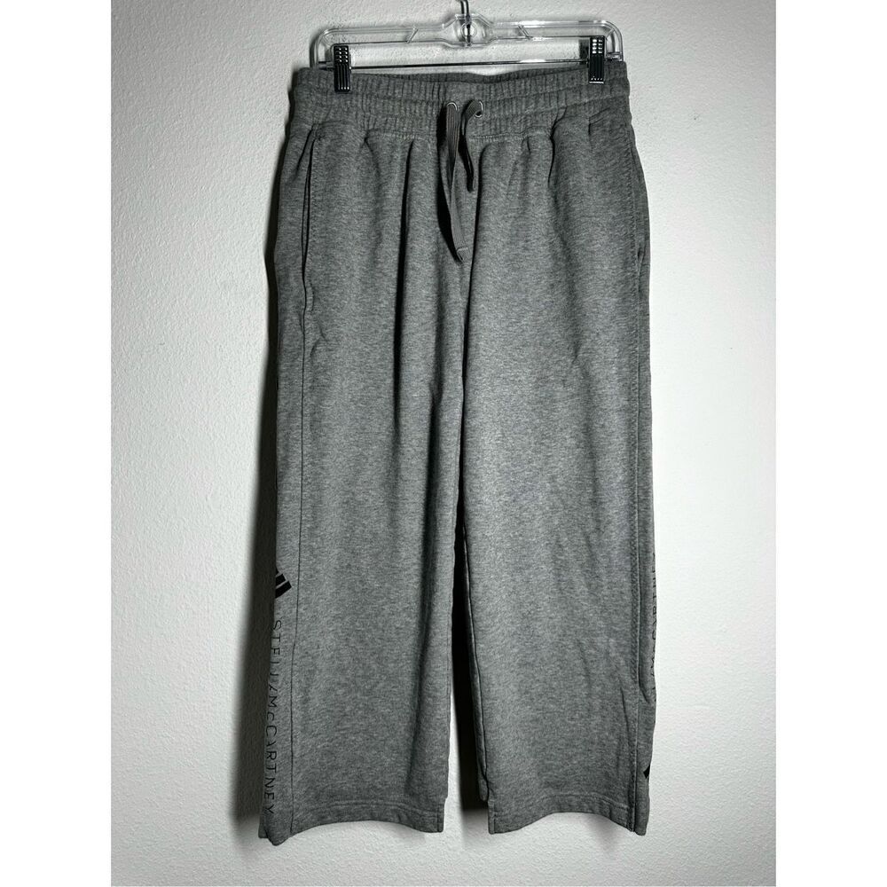 Adidas Stella McCartney Women’s Gray Sweat Capri Pants Sz M Logo Pockets Cotton